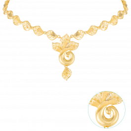 Stylus Peacock And Leaf Design Gold Necklace