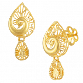 Nature Beauty Peacock Gold Earrings