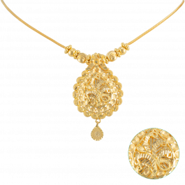 Beautiful Pear Shape Matt Finish Gold Necklace