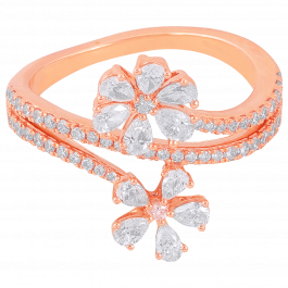 Stylish Floral Design Diamond Rings