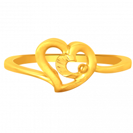 Charming Couple Heart Gold Ring