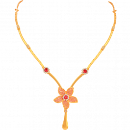 Fabulous Floral Design with Matching Stone Gold Necklace