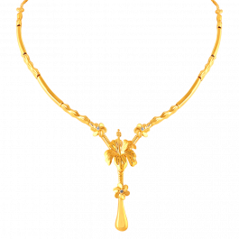 Fantabulous Floral Design with Matching Stone Gold Necklace