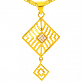 Hanging Rhombus Shape Gold Pendant