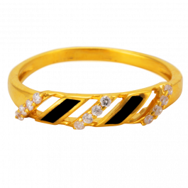 Sparkling Crossing Gold Ring