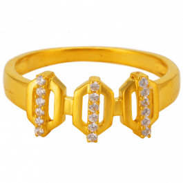 Cute Hexagon Shape Gold Ring
