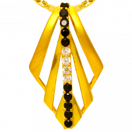 Admirable Stylish Tye Design Stones Gold Pendant