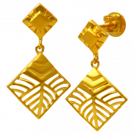 Cunning Rhombus danglers Gold Earrings