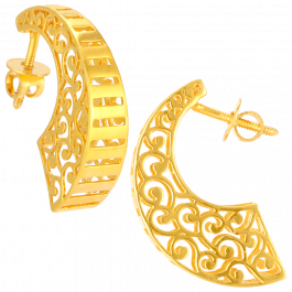 Cute Curve Creaper Gold Earrings