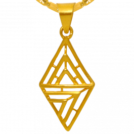 Fancy Dual Triangle Gold Pendant