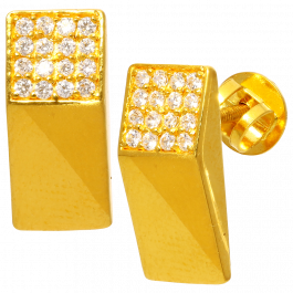 Elegant Square Shape Stones Studded Gold Earrings