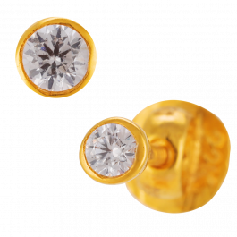 Tiny Single Stone Small Stud Gold Earrings
