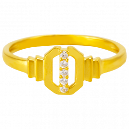Concentric Glamour Enamel Gold Ring