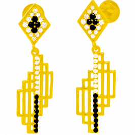 Petite Rhombus danglers Gold Earrings