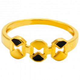 Beautiful Trio Oval Design Gold Ring