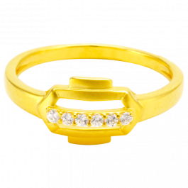 Concentric Center layer Of Stones Gold Ring