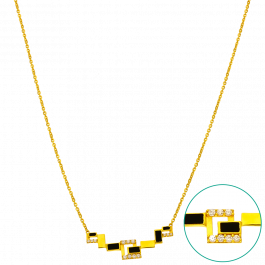 Attractive Block Pendent Gold Necklace