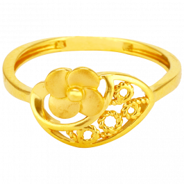 Majestic Floral And Creaper Gold Ring