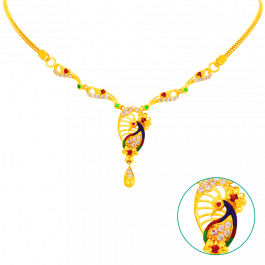 Gorgeous Peacock Stylus Gold Necklace