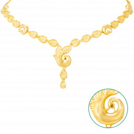 Beautiful Matt Finish Peacock Gold Necklace