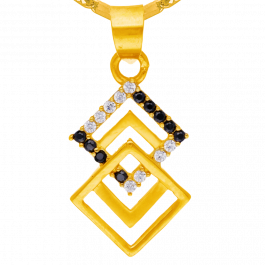 Twin Rhombus Gold Pendant
