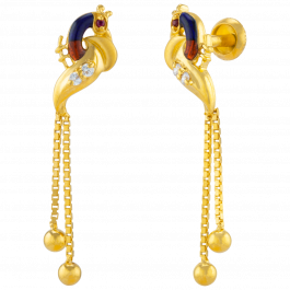 Glam Enamel Peacock Gold Earrings