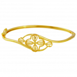 Charming Floral Design Gold Bracelet