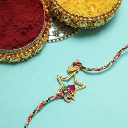 Adore Lovely Heart And Star Gold Pendants And Rakhi | 135A804827
