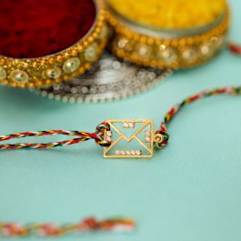 Amorous Envelop Design Gold Pendants And Rakhi | 135A806602