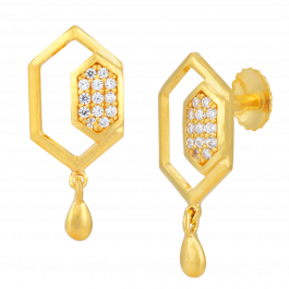 Stylish Double Hexa Gold Earrings