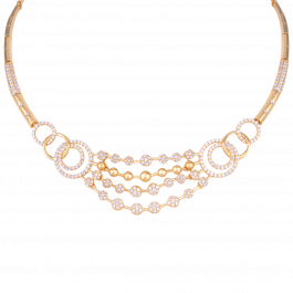 Scintillating Concentric Round Gold Necklaces