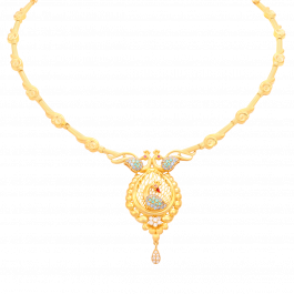 Pristine Glitzy Mayuri Floral Gold Necklaces