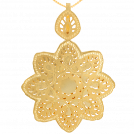 Imperial Intricate Floral Laser Cut Gold Pendants