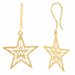 Shiny Galaxy Star Gold Earrings