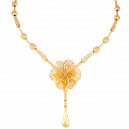 Beautiful Floral with Lovely Drops Gold Necklaces