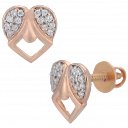 Pretty Heart Rose Gold Earrings