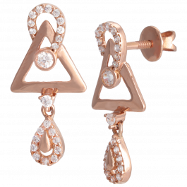 Sublime Triangular Rose Gold Earrings
