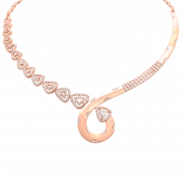Entrancing Triseries Matte Finish Rose Gold Necklaces