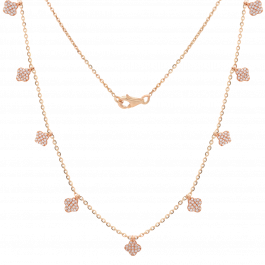 Adorable Floral Charms Rose Gold Necklaces