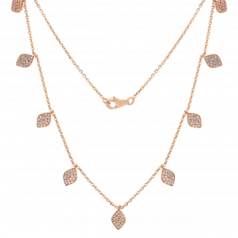 Textured Oval Drops Rose Gold Necklaces