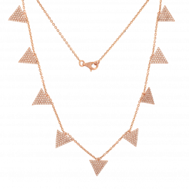 Vibrant Triangular Charms Rose Gold Necklaces