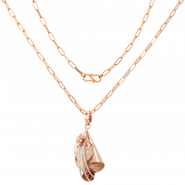 Abstract Conch Floral Rose Gold Necklaces