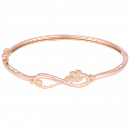 Infinity Sleek Leaf Pattern Rose Gold Bracelets