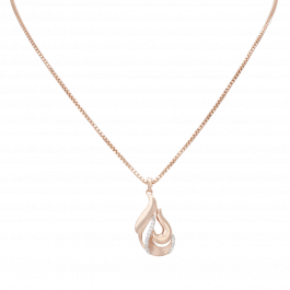 Textured Drop Style Rose Gold Necklaces