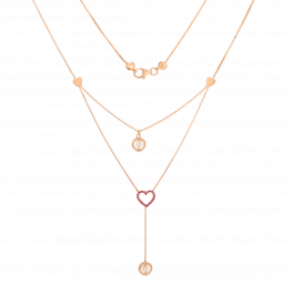 Pristine Romantic Heart Rose Gold Necklaces