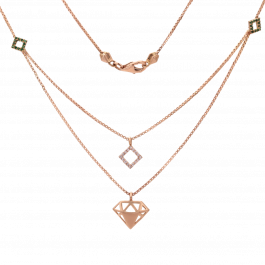 Fashionable Brilliant Cut Pattern Rose Gold Necklaces