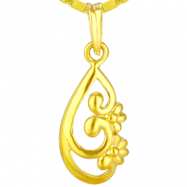 Classic Floral And Creaper Gold Pendant