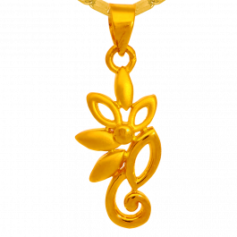 Sparkling Floral Creaper Gold Pendant