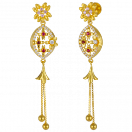 Glitterering Flowers Gold Earrings