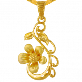 Attractive Floral Matt Finish Gold Pendant